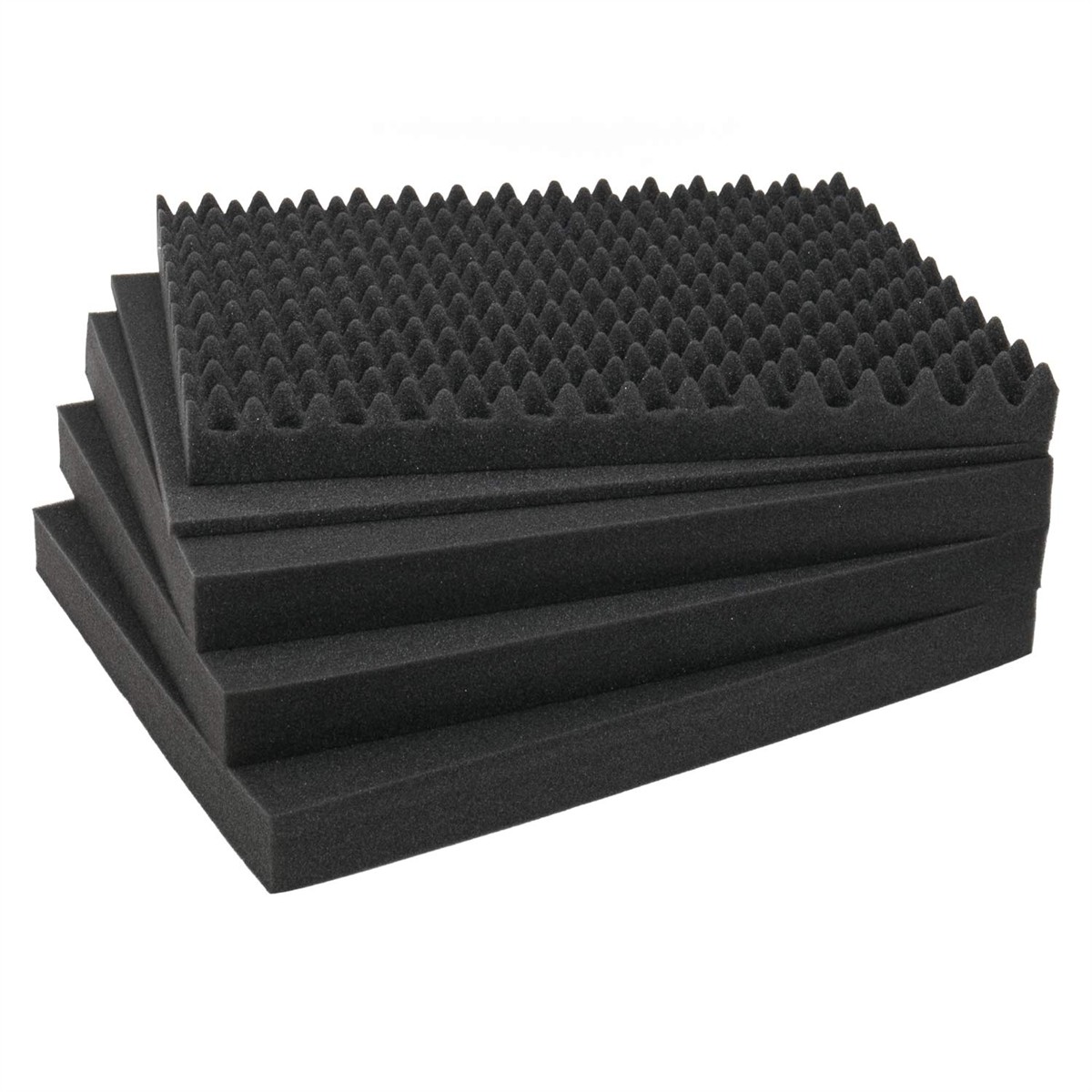 Schaumstoff, Akustikschaum, Wellenförmig, Schwarz, Körnung 3D