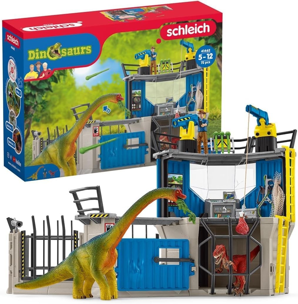 Dinosaurier Spielzeug, Dinokäfig, Baukasten Rechteck, Jurassic|Tiermodell, Kletterturm