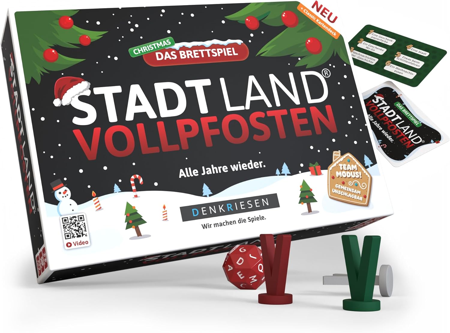 Stadt Land Vollpfosten Brettspiel Christmas Edition Stadt Land Fluss Weihnachten mit Classic Erweiterung Brettspiel Weihnachtsspiel