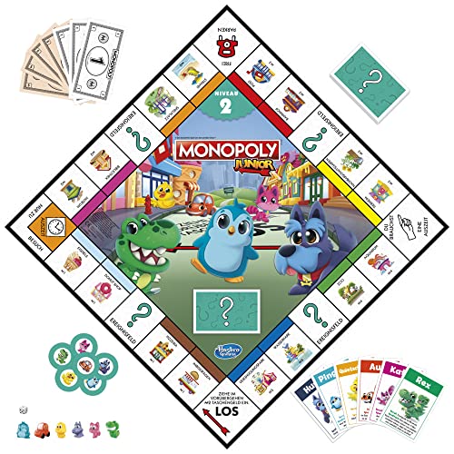 Hasbro F8562100 Monopoly Junior 2in1 Monopoly Spiel für Kinder Kinderspiel Junior