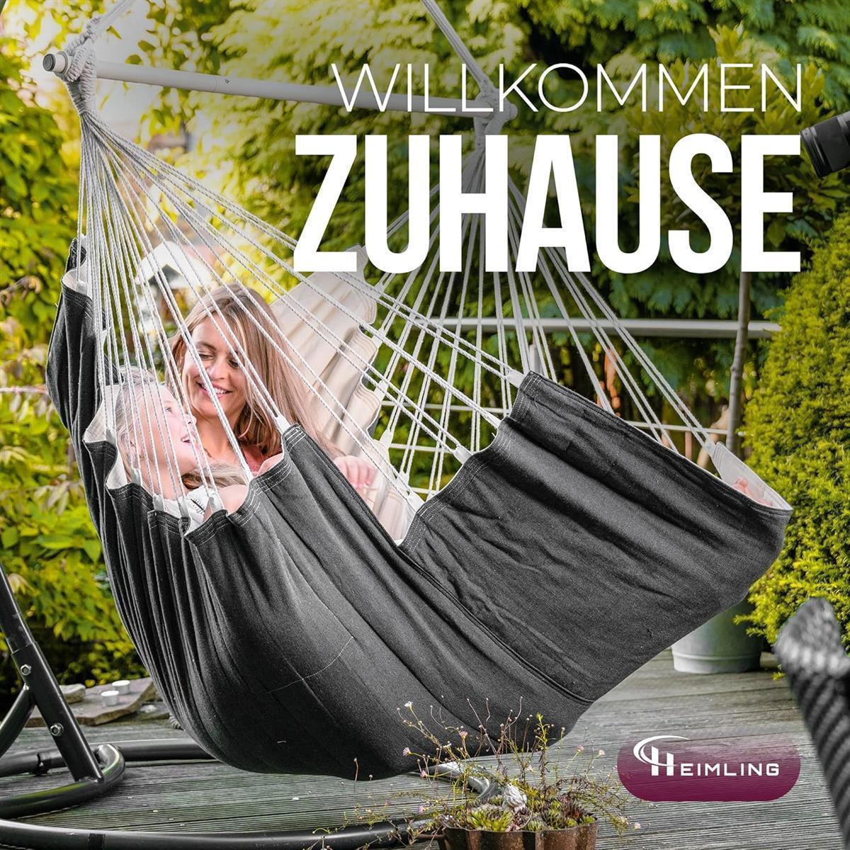HEIMLING Hängesessel High-Class Outdoor & Indoor XXL Hängematte Garten Balkon Terrasse beige/anthrazit #H57