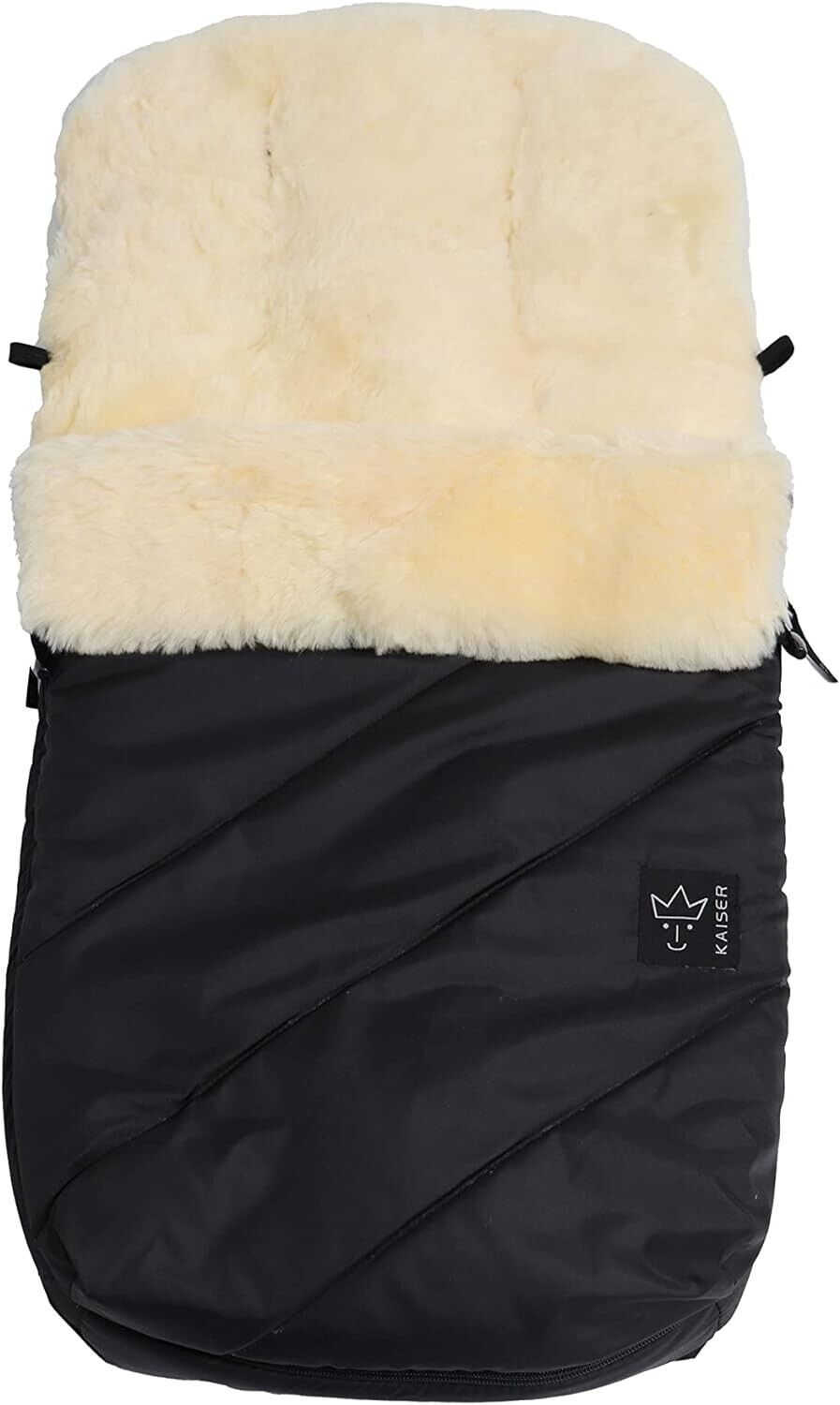 Kaiser 65420725 Kinderwagenfußsack Paat mit Lammfell schwarz Fußsack Kinderwagen-Zubehör