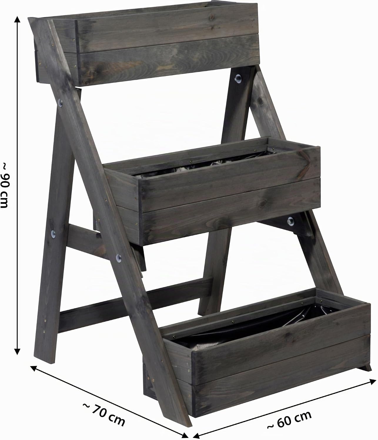 Holztreppe, Stufenleiter, Aufbewahrungsbox, Deko-Treppenregal, Holzmöbel
