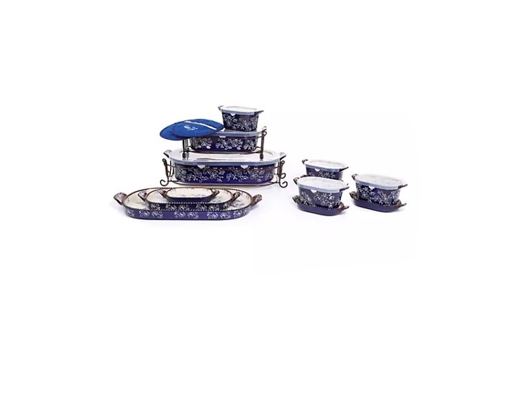 TEMP-TATIONS Auflaufformen und Schüssel Set 13tlg. blau Schale
