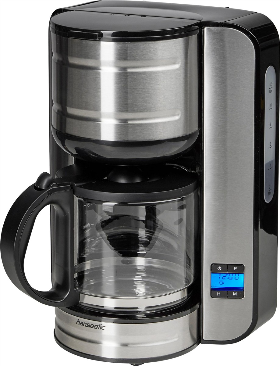 Kaffeemaschine, Filterkaffee, Glaskanne, Stahl/Metall, Digitale Anzeige
