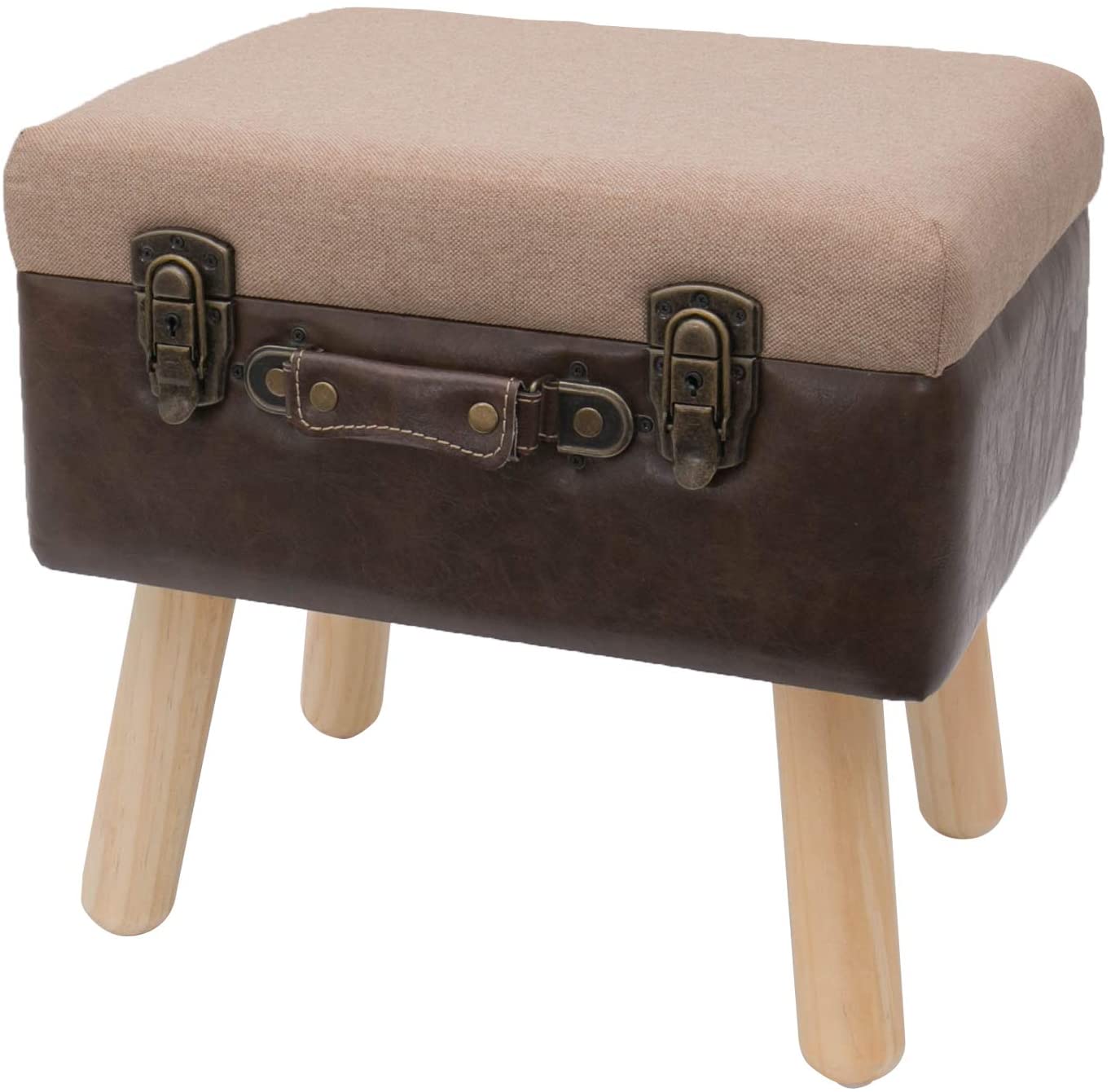HMF Vintage Sitzhocker mit Stauraum aus Holz