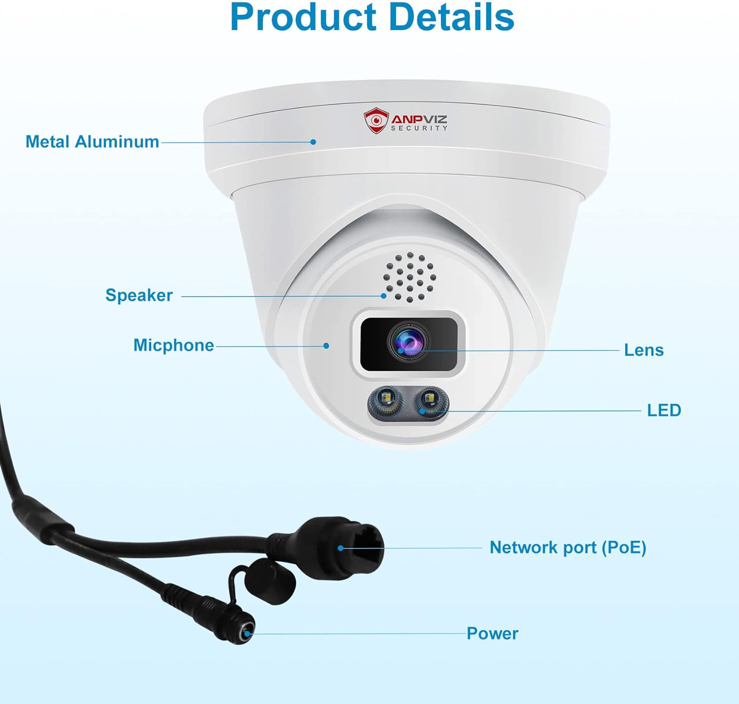 Anpviz 6MP PoE IP Kamera Outdoor mit Personen/Autoerkennung Überwachungskamera