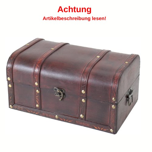 Truhe, Holztruhe, Koffer, braun, Metallbeschläge