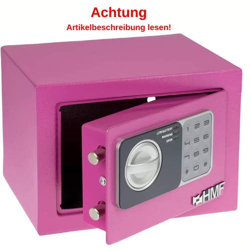 Tresor, Pink, Elektronisches Zahlenschloss, Tastenfeld, Metall