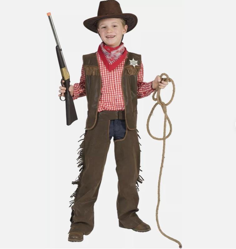 Funny Fashion 402090 Cowboykostüm Cowboy Sheriff Wilder Westen Kinderkostüm Set Größe 152