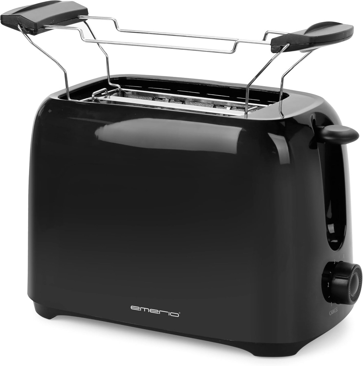 Toaster, Schwarz, Zweischlitztoaster, Brötchenaufsatz, Kunststoffgehäuse