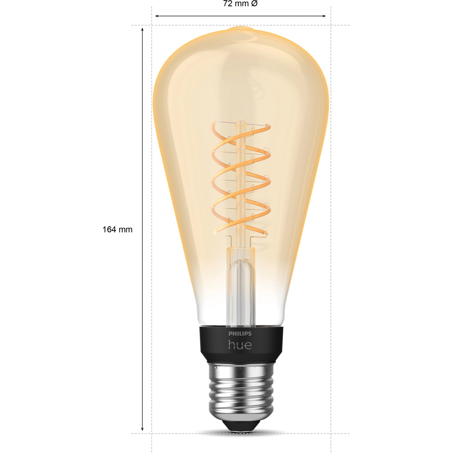 Philips Hue LED Leuchtmittel E27 Einzelpack White ST72 Filament 550 lm