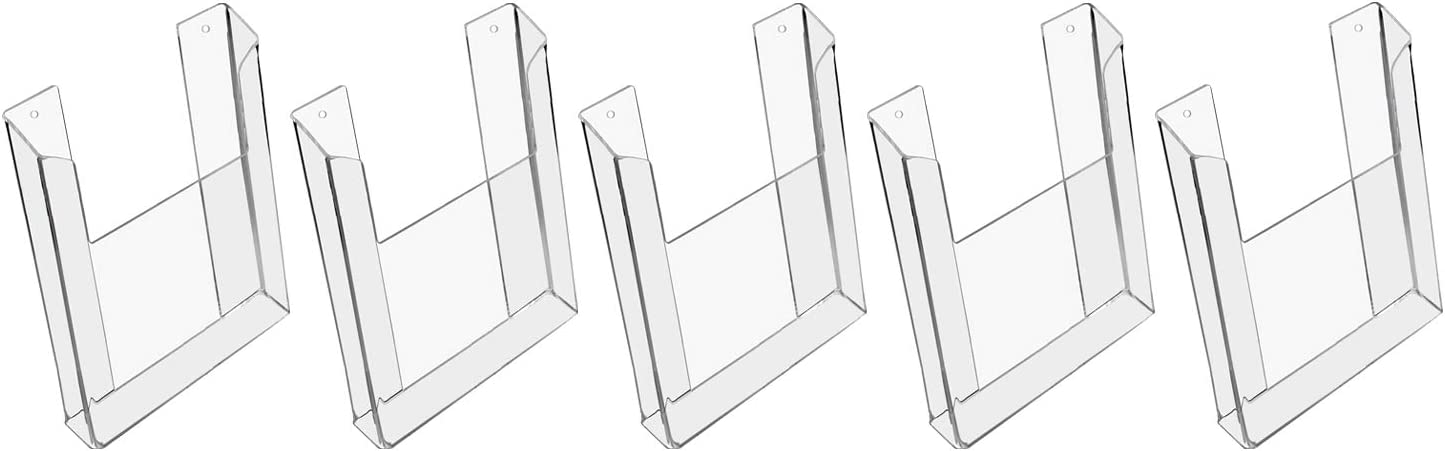 HMF 5x Wand Prospekthalter aus Acryl DIN A4 Hochformat