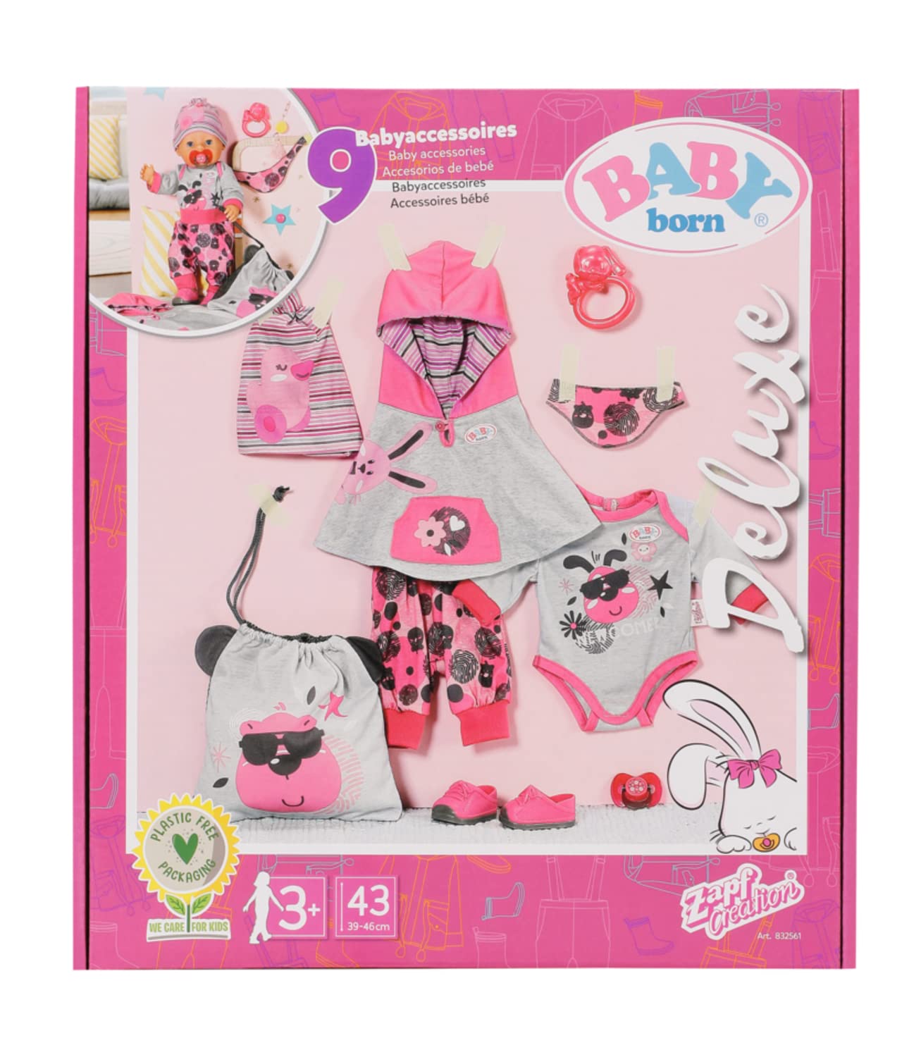 Zapf Creation 832561 BABY born Erstausstattung Bekleidungsset Kleidung für Puppen Puppenkleidung Puppenzubehör