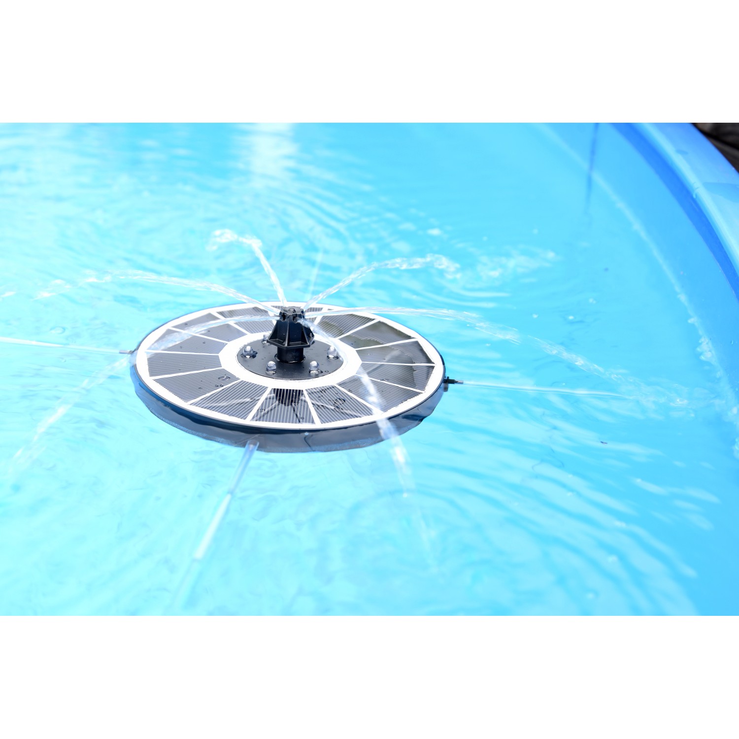 Heissner Solar Teichpumpen Set Schwimmende Solar Insel inkl. LED Beleuchtung