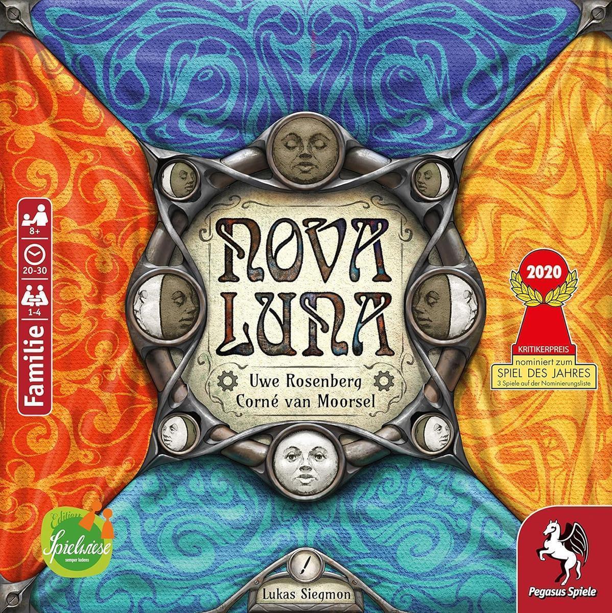 Pegasus Spiele Nova Luna 59050G Edition Spielwiese Spiel des Jahres Legespiel Familienspiel