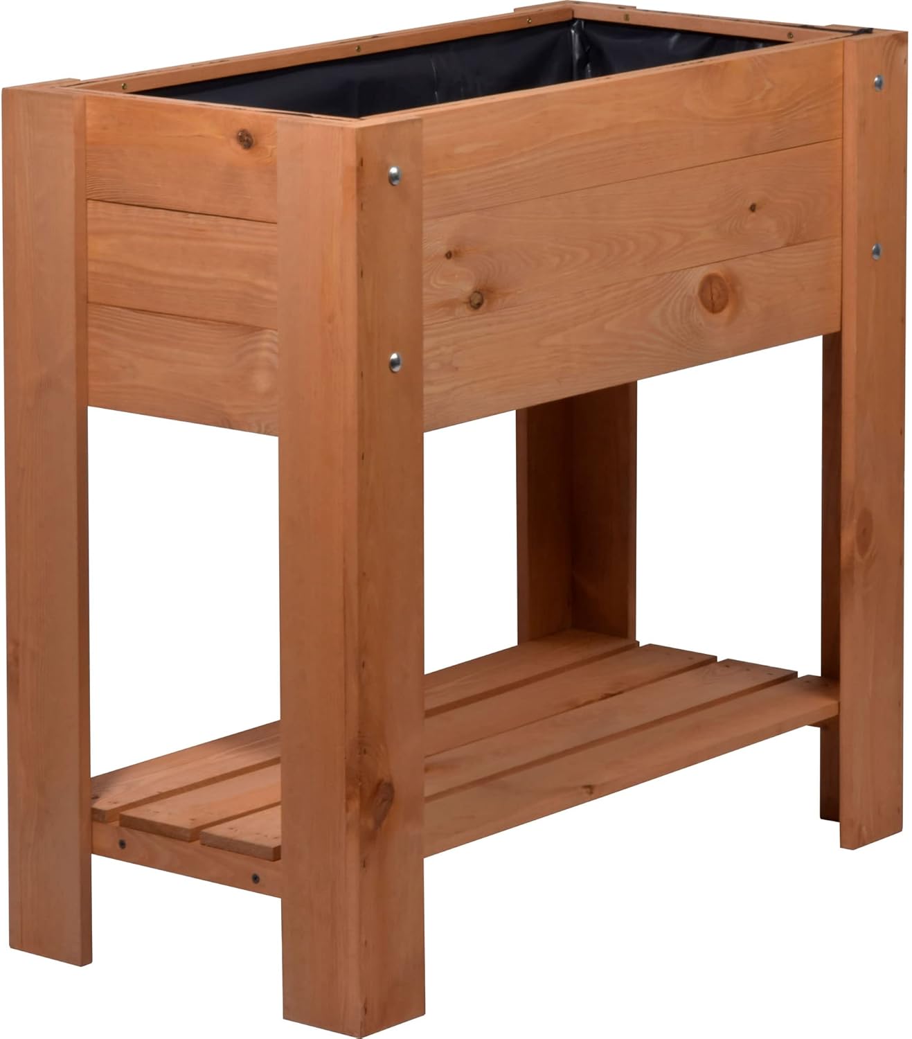 dobar Hochbeet Urban mit Ablagefläche Erhöhtes Gemüsebeet Salatbeet aus Massiv-Holz Pflanzkasten für Balkon/Garten/Terrasse 80 x 40 x 78 cm Braun