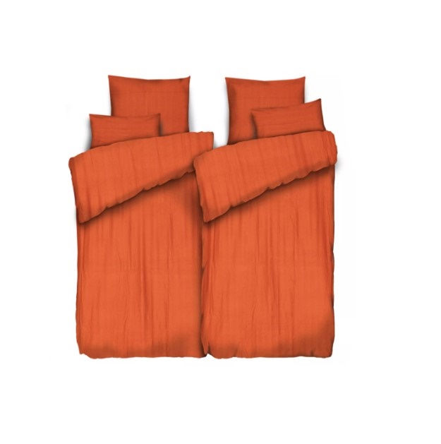 WINTERENGEL 6tlg. Bettwäsche terracotta Glanzstreifen Mikrofaser Flanell Bettbezug 155x220cm