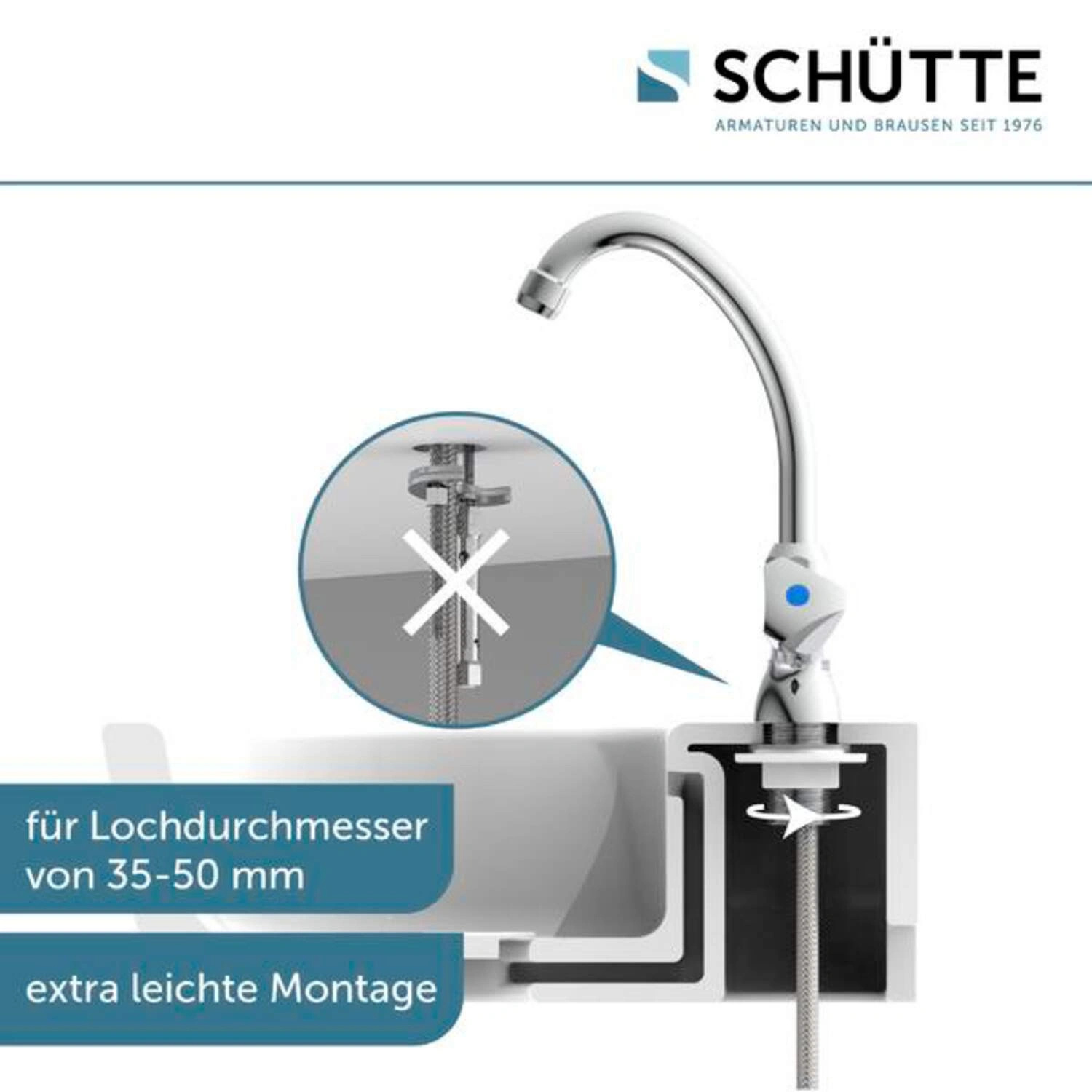 Schütte 37970 Schwenkventil CARNEO 1/2" Kaltwasserarmatur Messing chromfarben