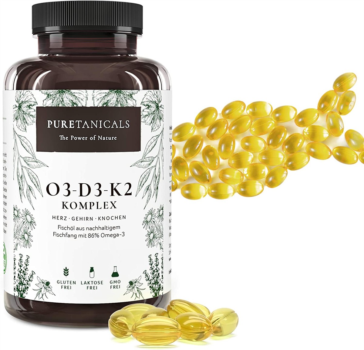 Omega-3, Kapselinhalt, Fischöl, Nahrungsergänzung, Glutenfrei