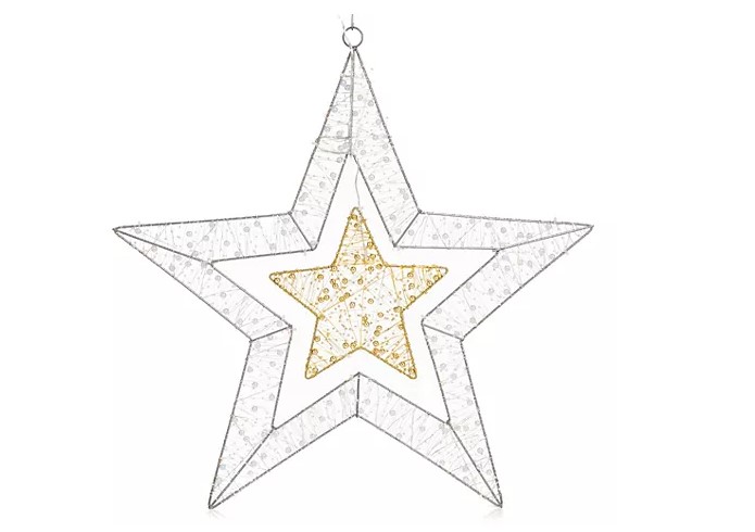 LUMIDA Xmas LED-Stern Perlen-Design Weihnachtsdeko Xmas