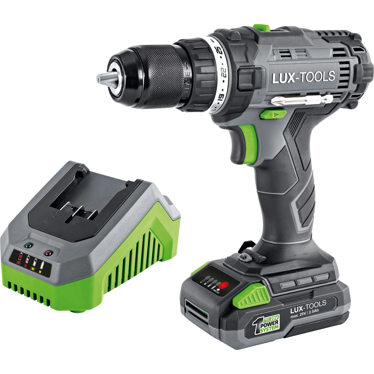LUX Akku Bohrschrauber Set 1 PowerSystem A BS 20 ohne Akku und Ladegerät