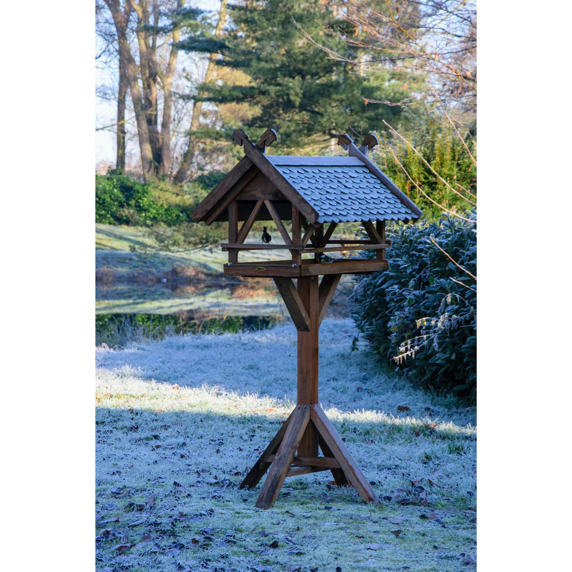 Dobar XXL Vogelhaus Vogelfutterhaus mit Ständer Futterhaus