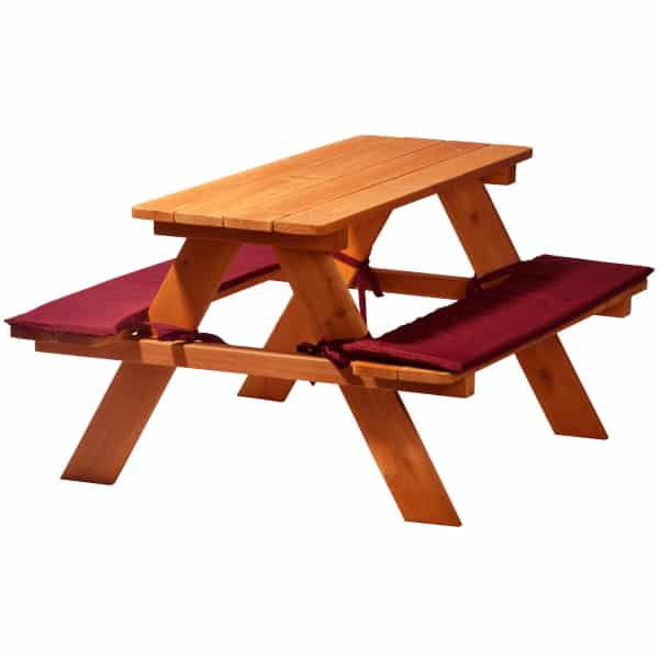 Dobar Sitzbank für Kinder mit Tisch rot-braun