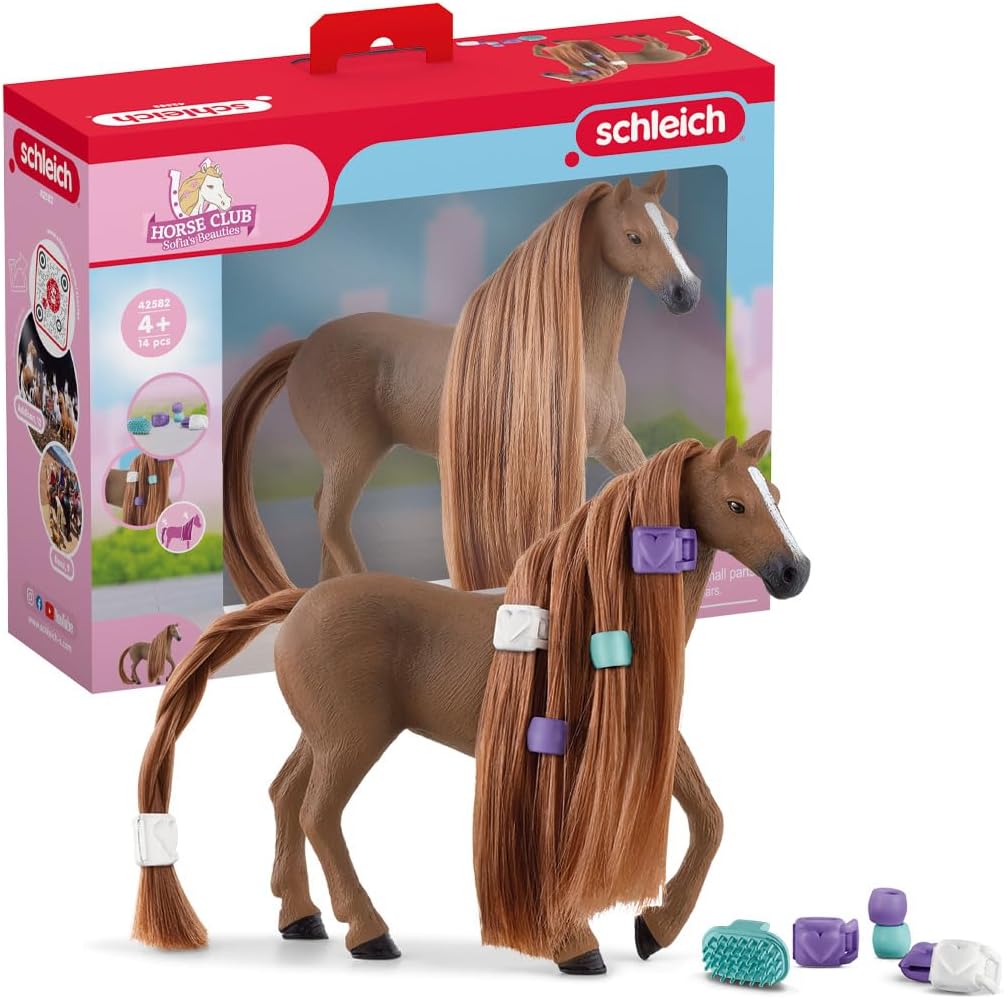 Schleich 42582 HORSE CLUB Sofias Beauties Vollblut Stute Spielset Pferdespielzeugset mit Pferd