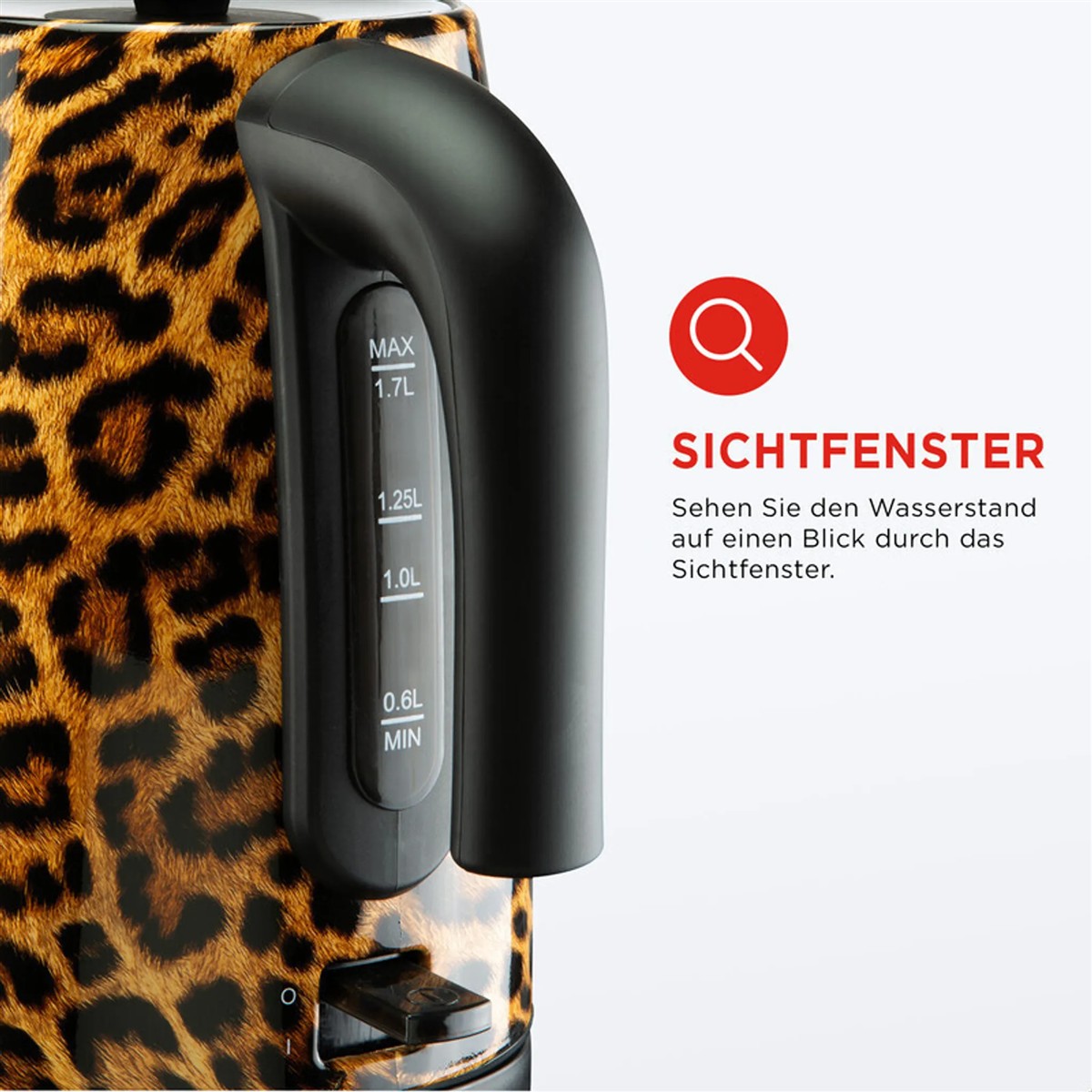 Trendy Panther Electric Kettle - Stylischer elektrischer Wasserkocher mit Panther-Print für moderne Küchen