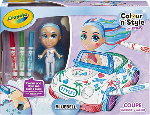 CRAYOLA 919128.004 Malerei Colour 'N' Style Friends Puppen – Coupé | Kreatives Malspielset mit waschbaren Markern für Kinder ab 3 Jahren, Einzeln, 6er-Set