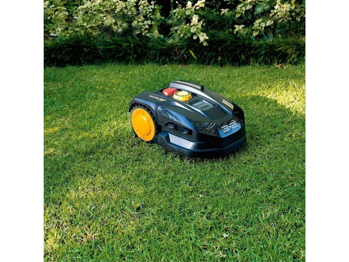 Rasenmäher, Akku-Rasenmäher, Gelb-Räder, Grasfläche, Bordcomputer