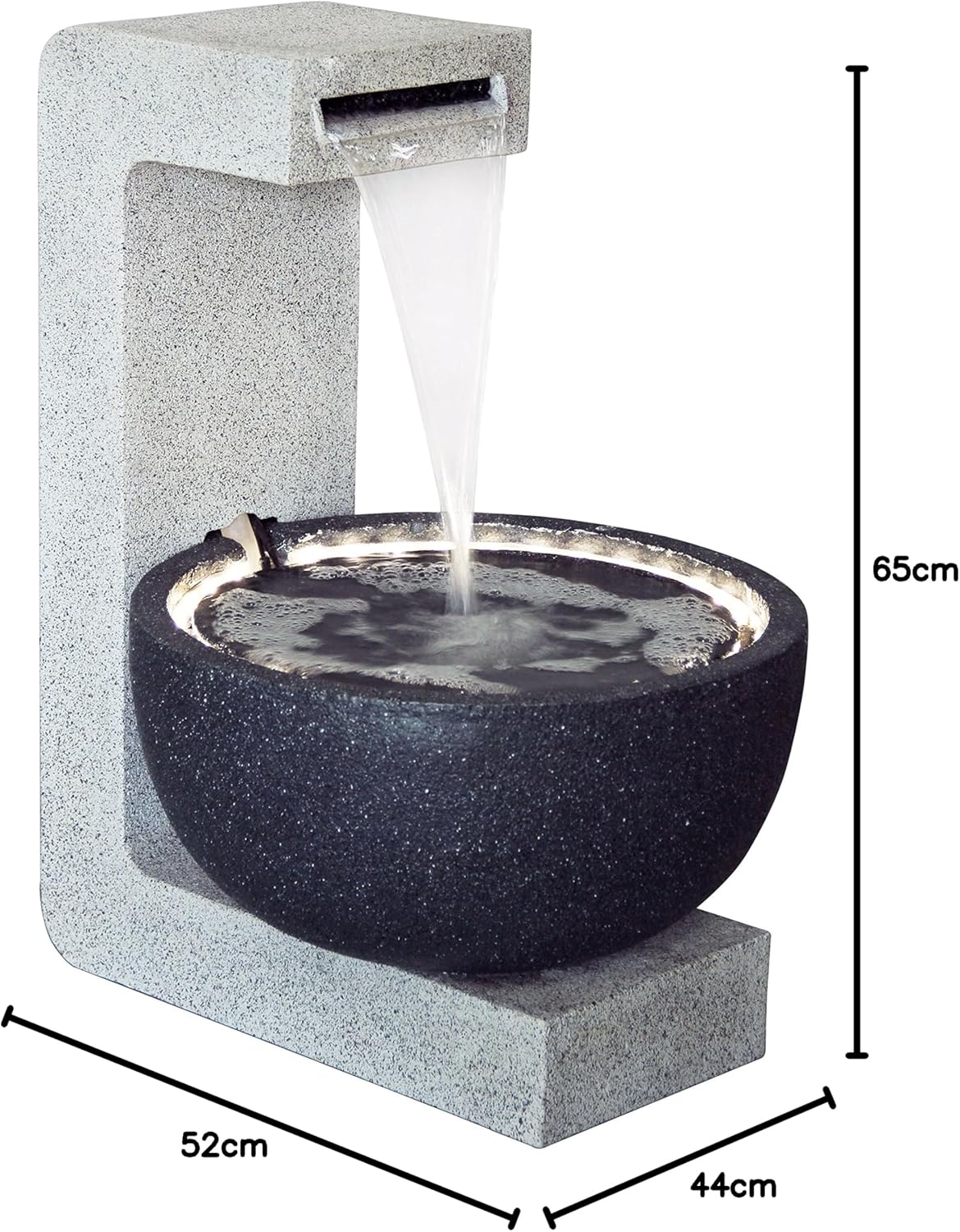 Brunnen, Wasserfall, Stein-Schale, Becken, Gartendekoration