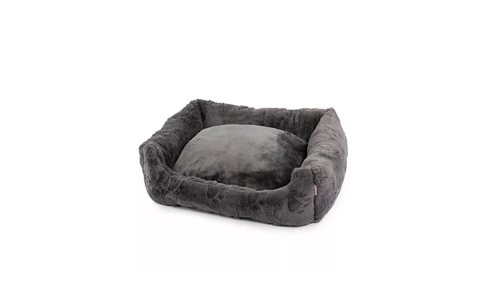 MONT CHALET Hundebett Katzenbett Fellimitat Kuschelbett Tierbett grau Gr. S