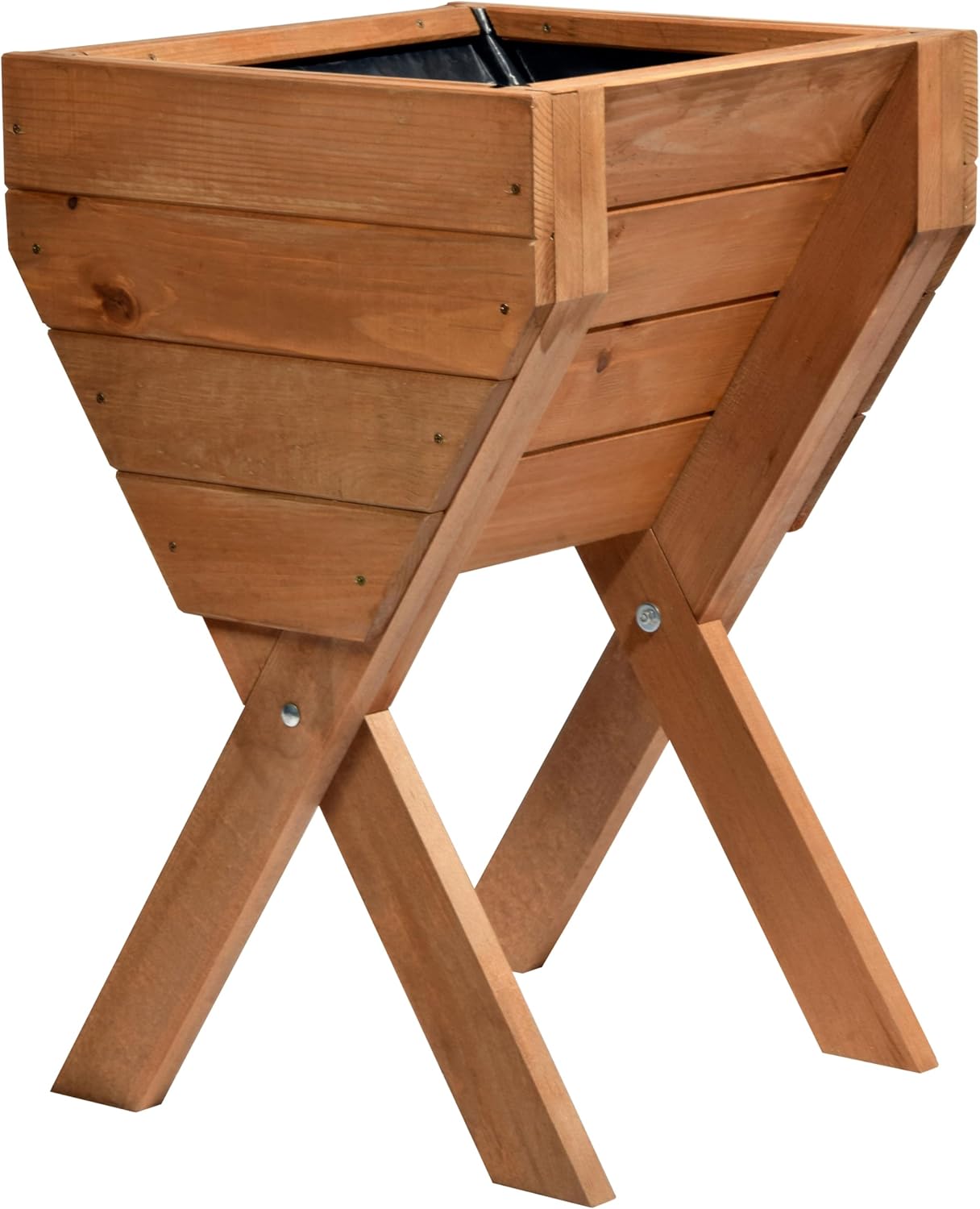dobar Hochbeet Salatbeet Bausatz Massivholz | Balkonbeet klein Pflanzkasten für Anbau Kräuterbeet aus Holz Braun 39 x 40 x 61 cm