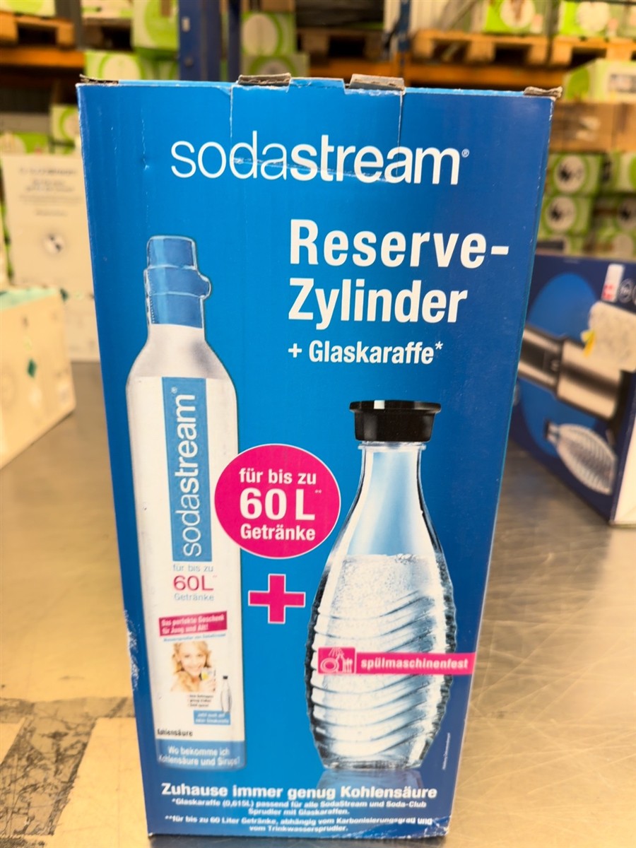 SodaStream Reserve-Zylinder 60L + Glaskaraffe