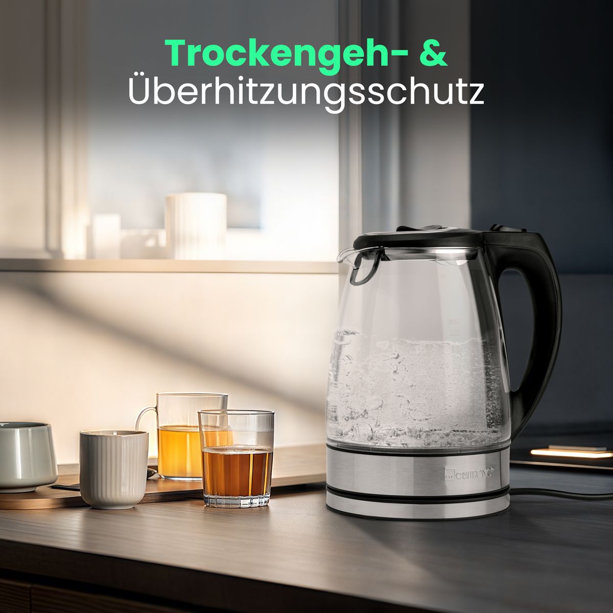 Clatronic Glas-Wasserkocher WKS 3744 G