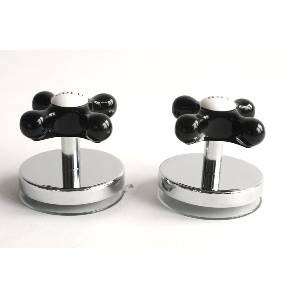 Set (2) Wandhaken mit Sauger, Farbe: schwarz