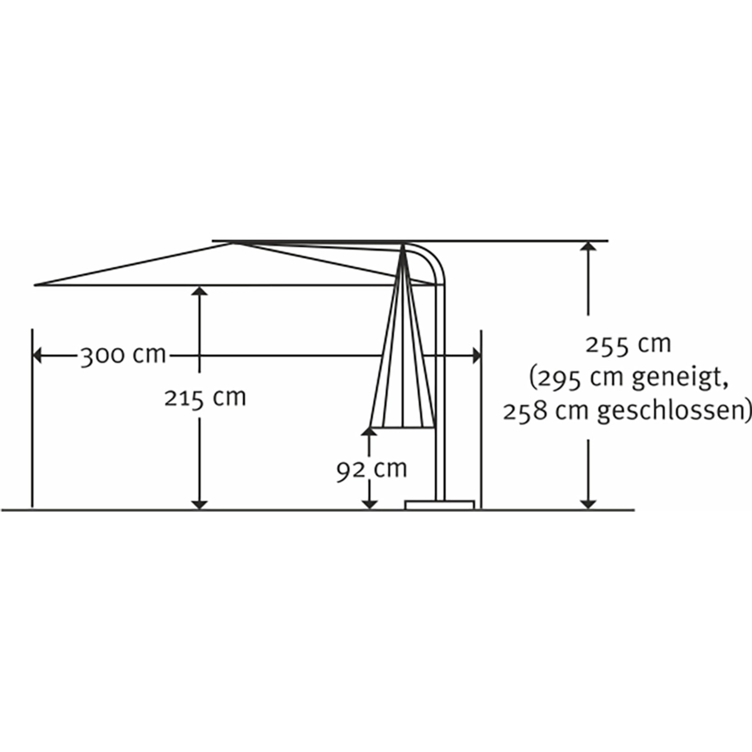 Schneider Ampelschirm Genua Anthrazit Ø 300 cm
