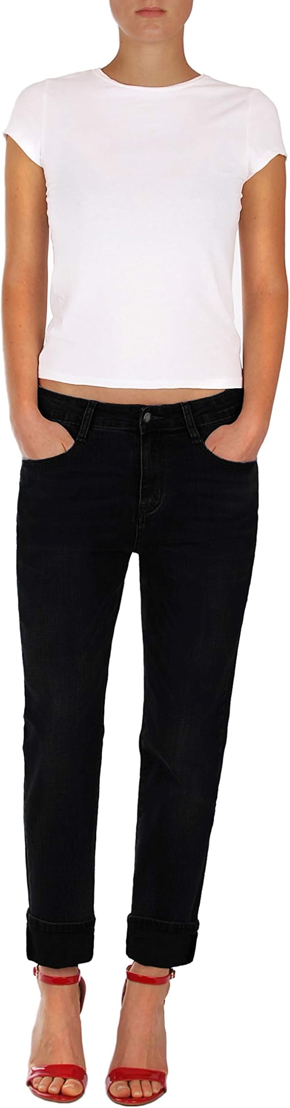 Fraternel Damen Jeans Hose Boyfriend Baggy Stretch Relaxed schwarz Gr. 44/XXL