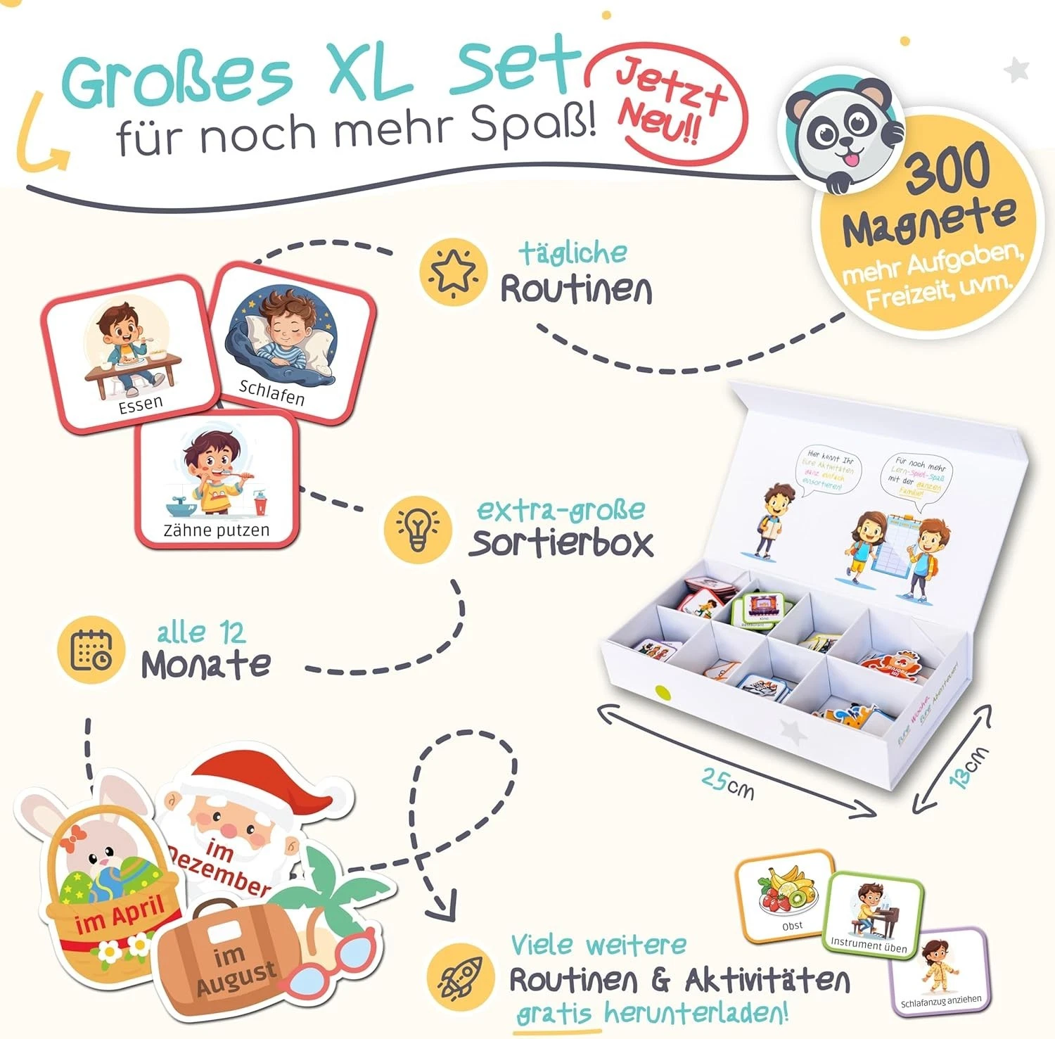 Magneten, Sorterbox, Kinderaktivitäten, Monate, Routinen