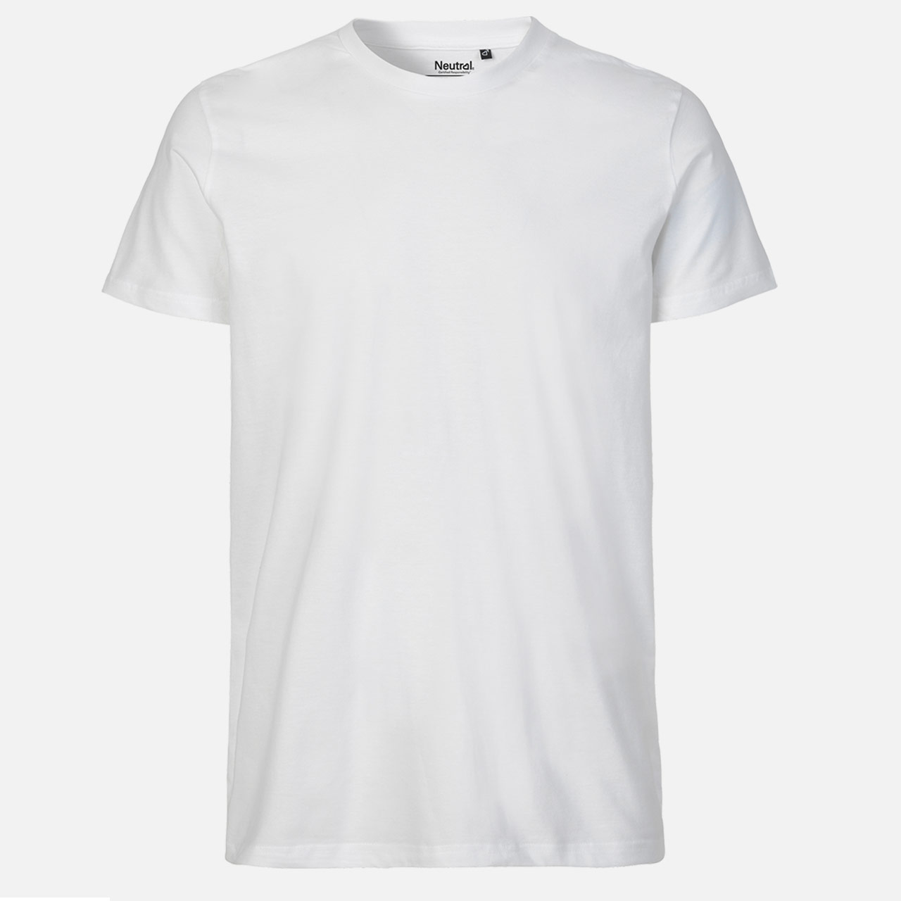 T-Shirt, Weiß, Kurzarml, Uni, Baumwolle