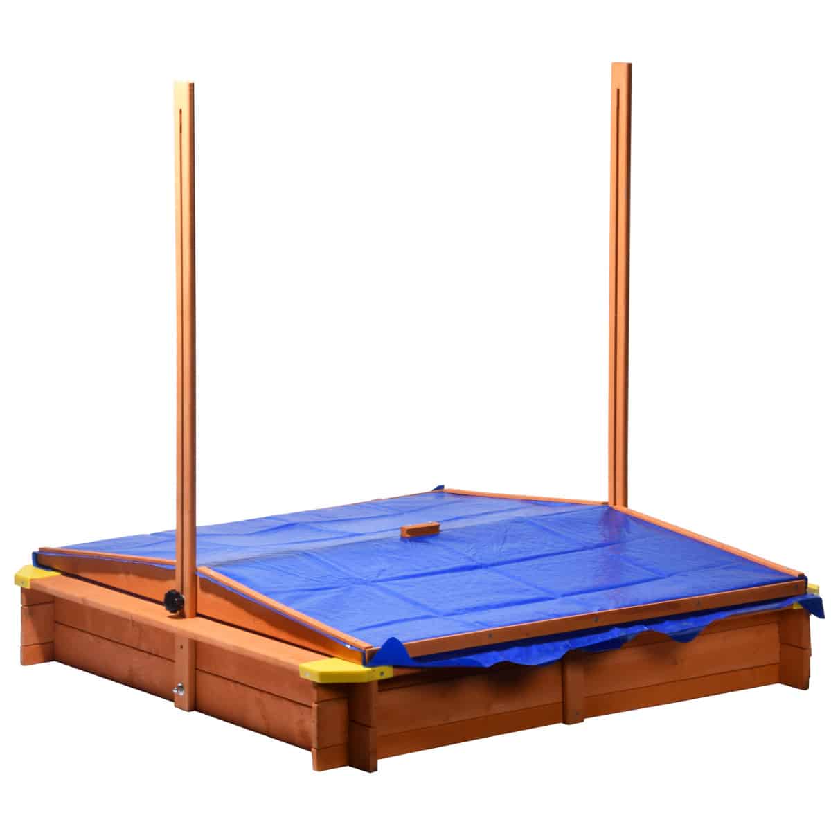 Dobar Quadratischer Sandkasten blau mit verstellbarem Dach #DH298