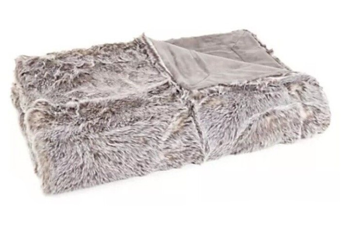 MONT CHALET flauschiges Plaid Fellimitat braun-beige Kuscheldecke Decke