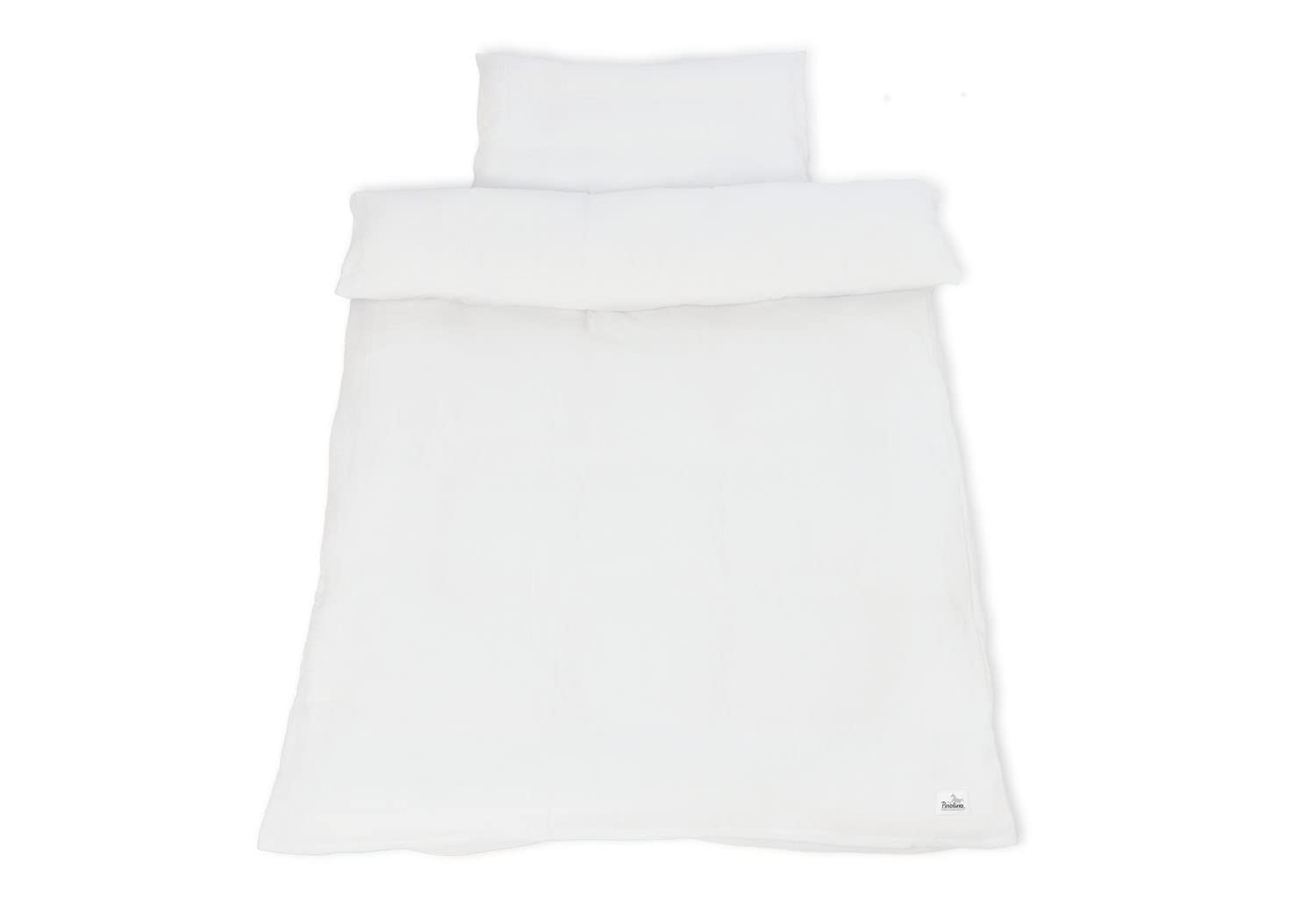 PINOLINO 630001 31 Musselin Bettwäsche für Kinder 100x135 weiss