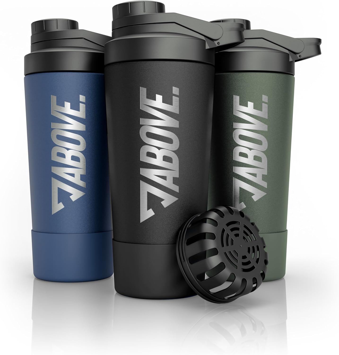 ABOVE Protein Shaker Edelstahl 750ml Eiweißshake Getränke schwarz
