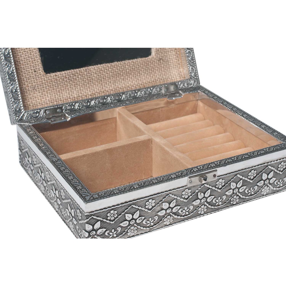 Schmuckbox aus Aluminium, verschiedene Designs, 20 x 12 x 6 cm