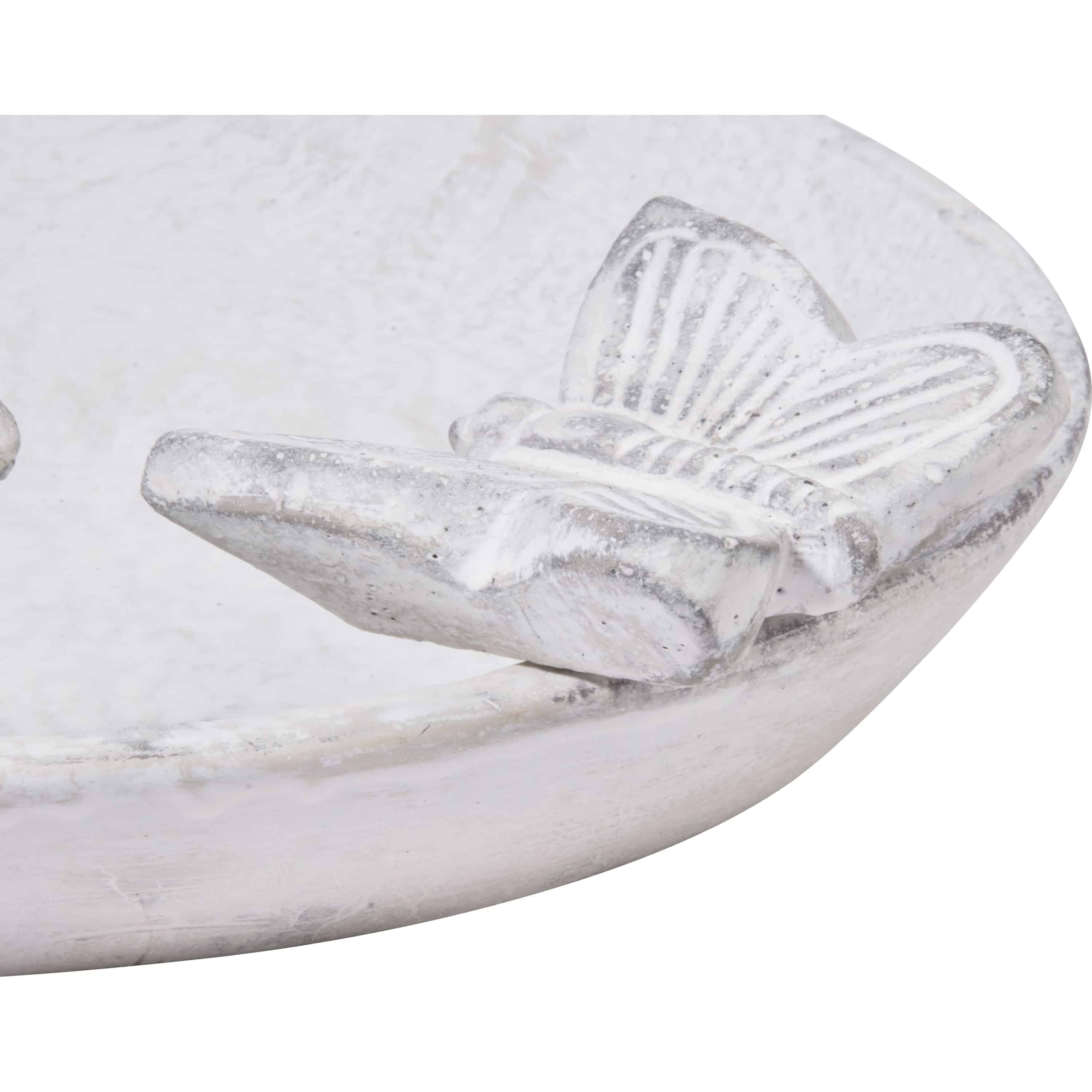 schale, keramik, schmetterlingsform, weiße oberfläche, antiklook