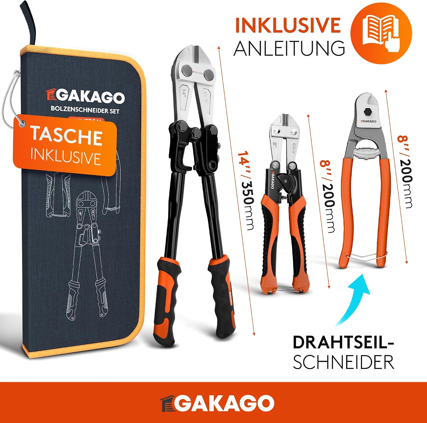 Zange, Zangen-Set, Kabelschneider, Werkzeugset, Tasche