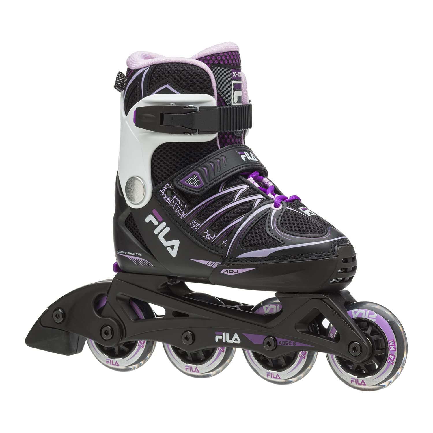 FILA SKATES Kid X-ONE G Inline skate, BLACK/PINK/MAGENTA, XL 38-41